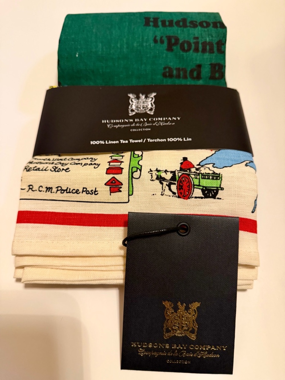 2x  Brand New Linen Tea Towels by Ulster Weavers for Hudson's Bay Company